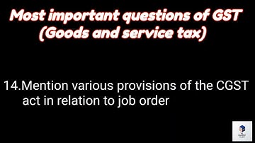 Important questions in GST . Most expected questions | bcom 3rd year