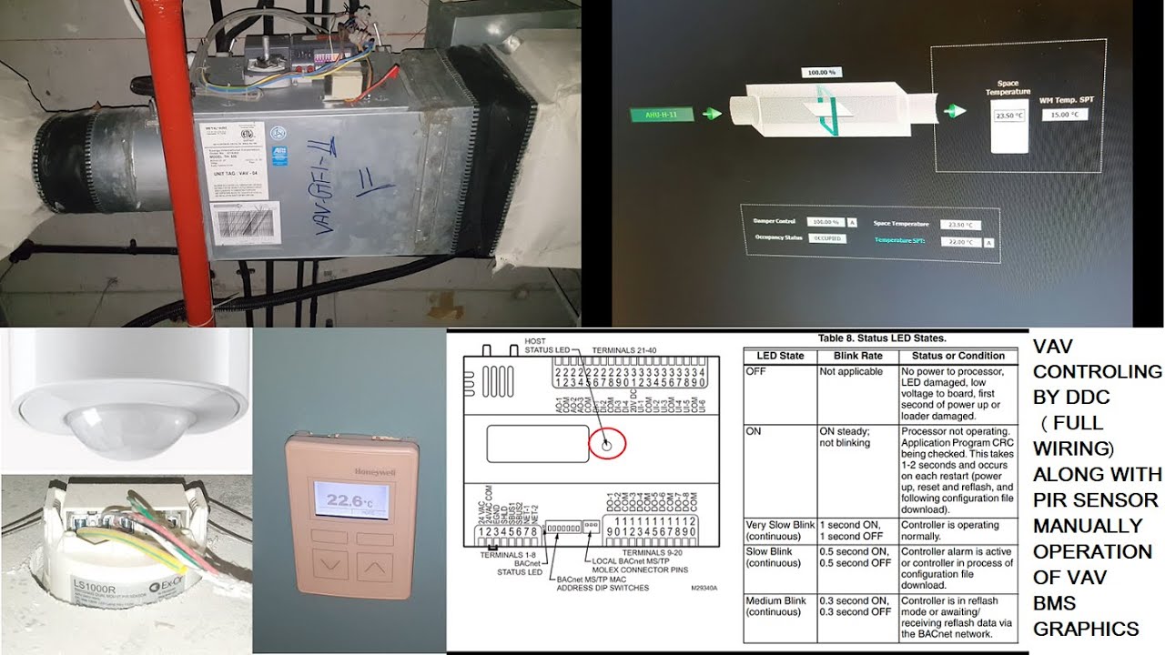 VAV Controlling with Thermostat & BMS along with Occupancy Sensor Wiring  with DDC Hindi+Eng Sub/CC - YouTube Pneumatic Vav Controls Diagram YouTube