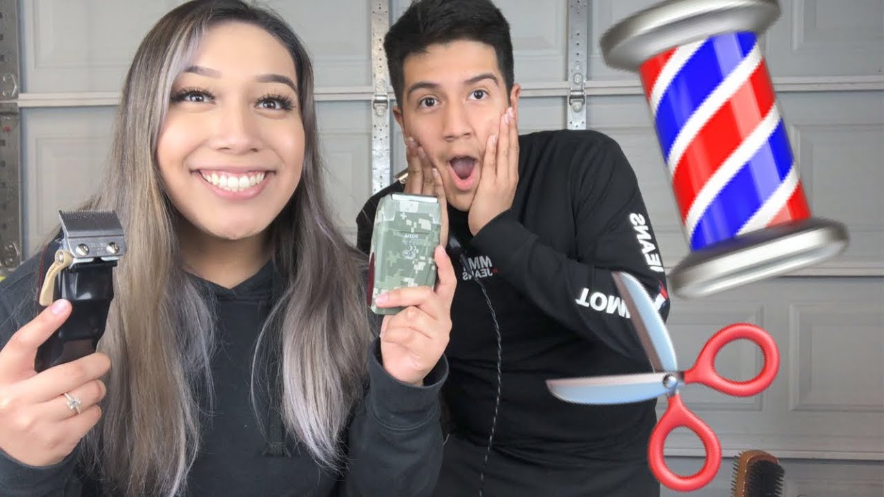 {Girlfriend Cuts Boyfriends Hair}