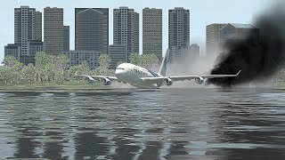 Airbus A380 Touched Ocean After Dangerous Takeoff From Singapore Airport Engine Failed [Xp 11]