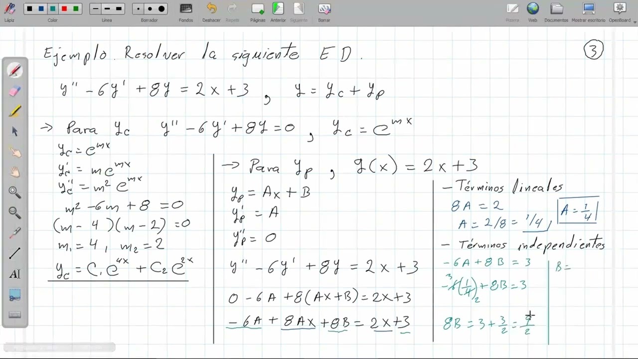 Apunte de ecuaciones diferenciales de orden superior no homogéneas, método de solución