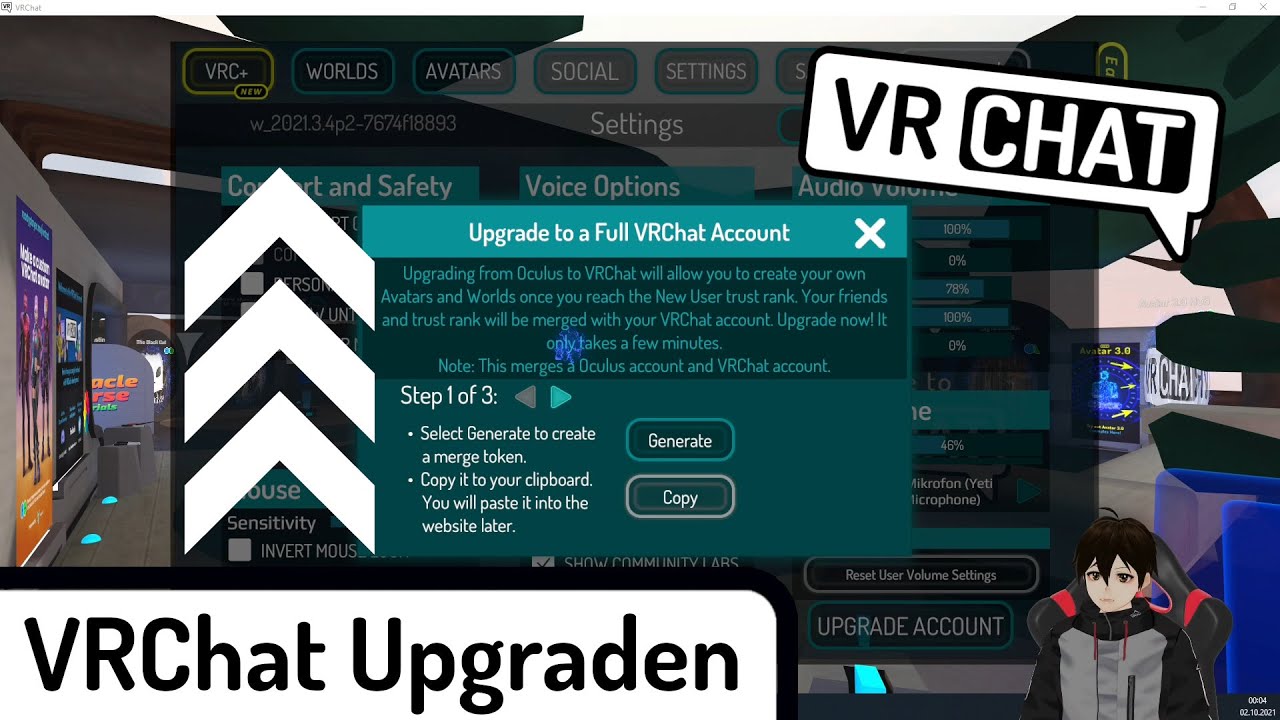 Tutorial: VRChat Account Mergen (für Avatar und Welt Upload vorbereiten ...