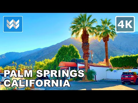 [4K] Downtown Palm Springs, California USA 2021 Walking Tour & Travel Guide 🎧 Binaural Sound