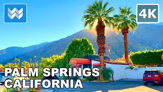 [4K] Downtown Palm Springs, California USA Walking Tour & Travel Guide  Binaural Sound