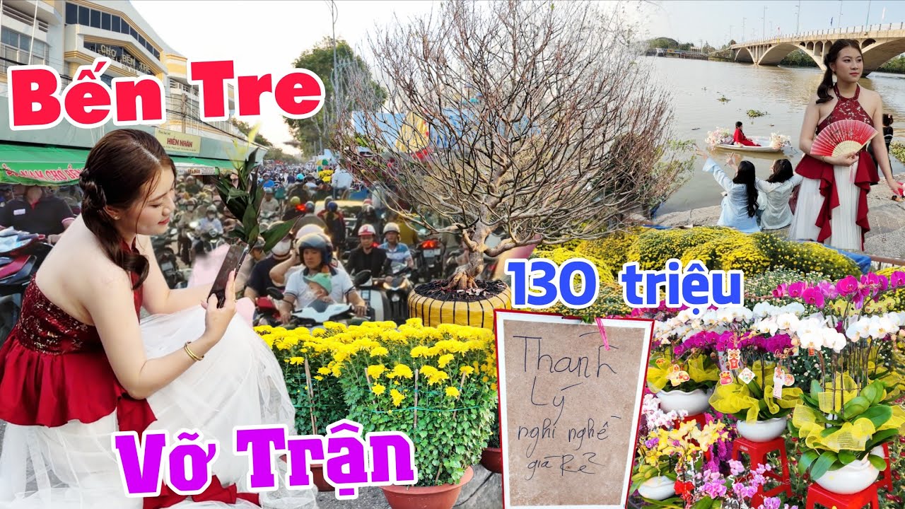 Vỡ trận hoa tết Bến Tre hàng 1000 người đi ngắm hoa giá rẻ 130 triệu