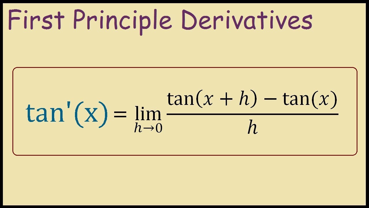 Derivative of tan(x) from first principles - YouTube