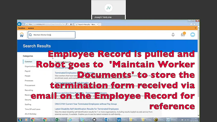 RPA Workday Termination
