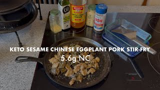 Keto Sesame Chinese Eggplant Pork Stir-fry Recipe 5.6g NC | Makes 1 Serving #antiinflammatory  screenshot 5