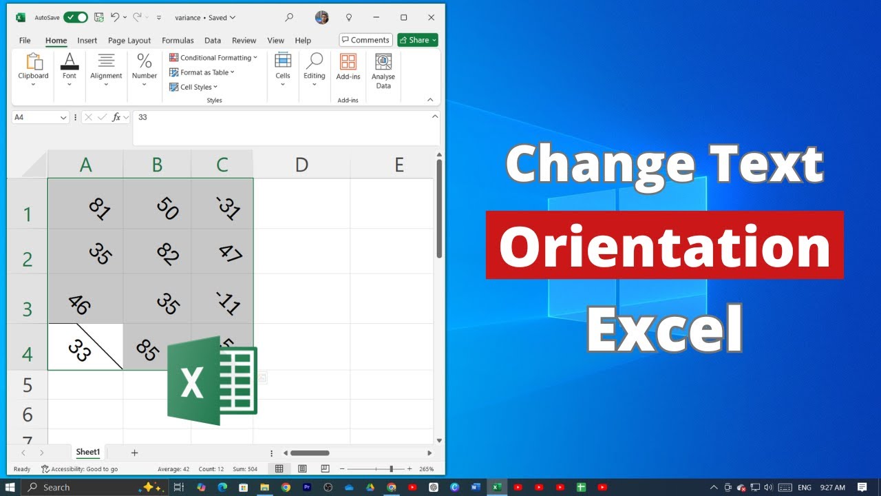 How to Change Text Orientation on Microsoft Excel - YouTube
