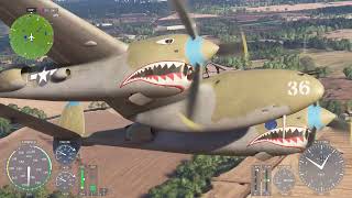 MSFS24 Flight At Birmingham (Great Britain), P-38 Lightning, Pilot Peku.