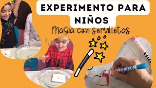 Experimento casero para niños/Magia con servilletas de papel y agua