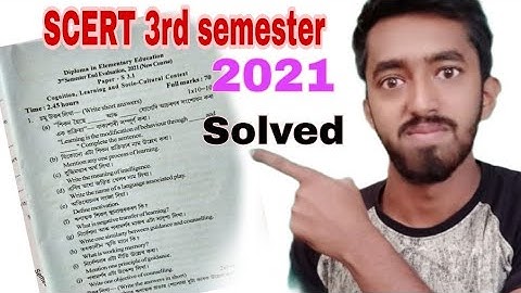 SCERT D EL ED 3rd semester previous year question solve paper 3.1