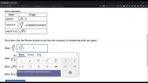 MyOpenMath Help with Square Roots
