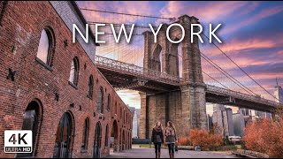 New York New York - Sunset at Dumbo District Brooklyn - Walking Tour 4K