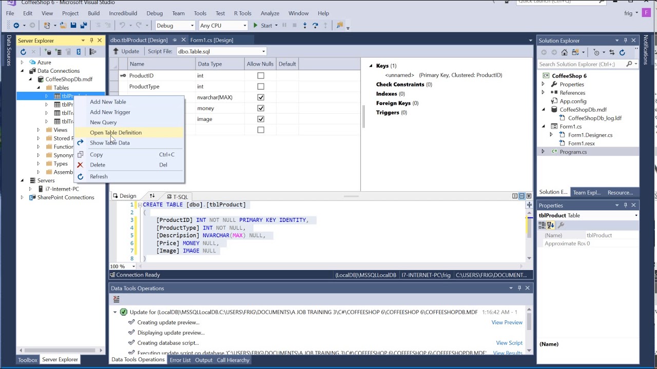 C# 3 taking yet another crack at coffeeshop tutor - YouTube