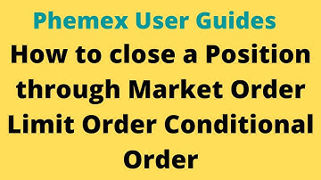 Phemex User Guides How to close a Position through Market Order Limit Order Conditional Order