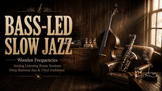 Deep Baritone Sax 🎷 Bass-Led Slow Jazz | Wooden Frequencies