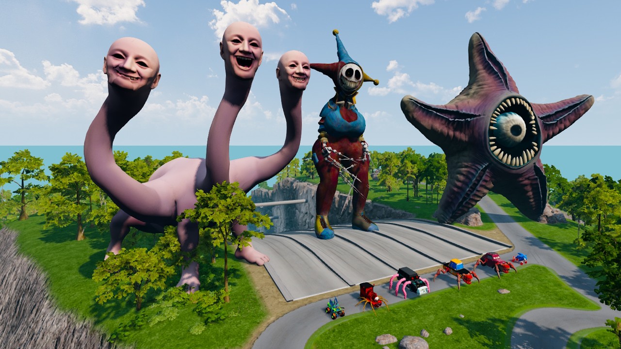 ALL MONSTERS Big & Small Cars with POPPY PLAYTIME PROTOTYPE LOVE & WE SWAM TOO FAR  – BeamNG Drive