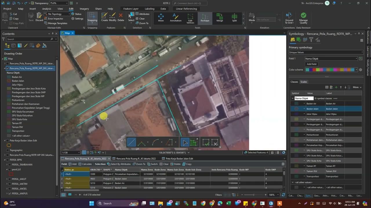 Reshape lebih dari 2 Polygon yang berdampingan dengan Arcgis Pro - YouTube