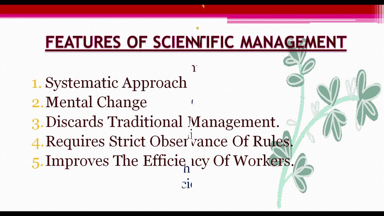 Lesson 10 Meaning Features And Principles Of SCIENTIFIC Management 