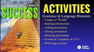 Std 9 English / Unit 2, Lesson 3 SUCCESS / TEXTUAL ACTIVITIES