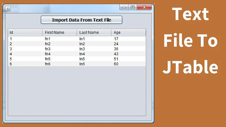 JAVA IO - How To Import Text File Data To JTable In Java [ with source code ]