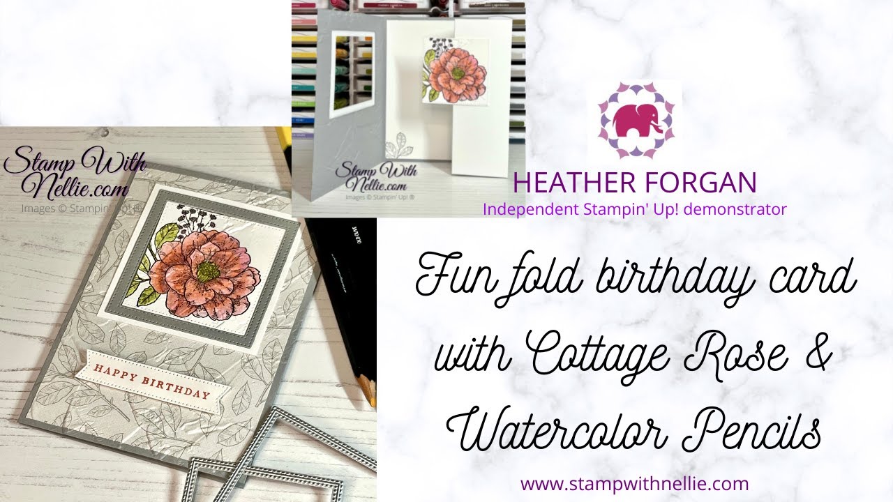 Let's make a fancy fold pop out aperture card with Cottage Rose and watercolor pencils