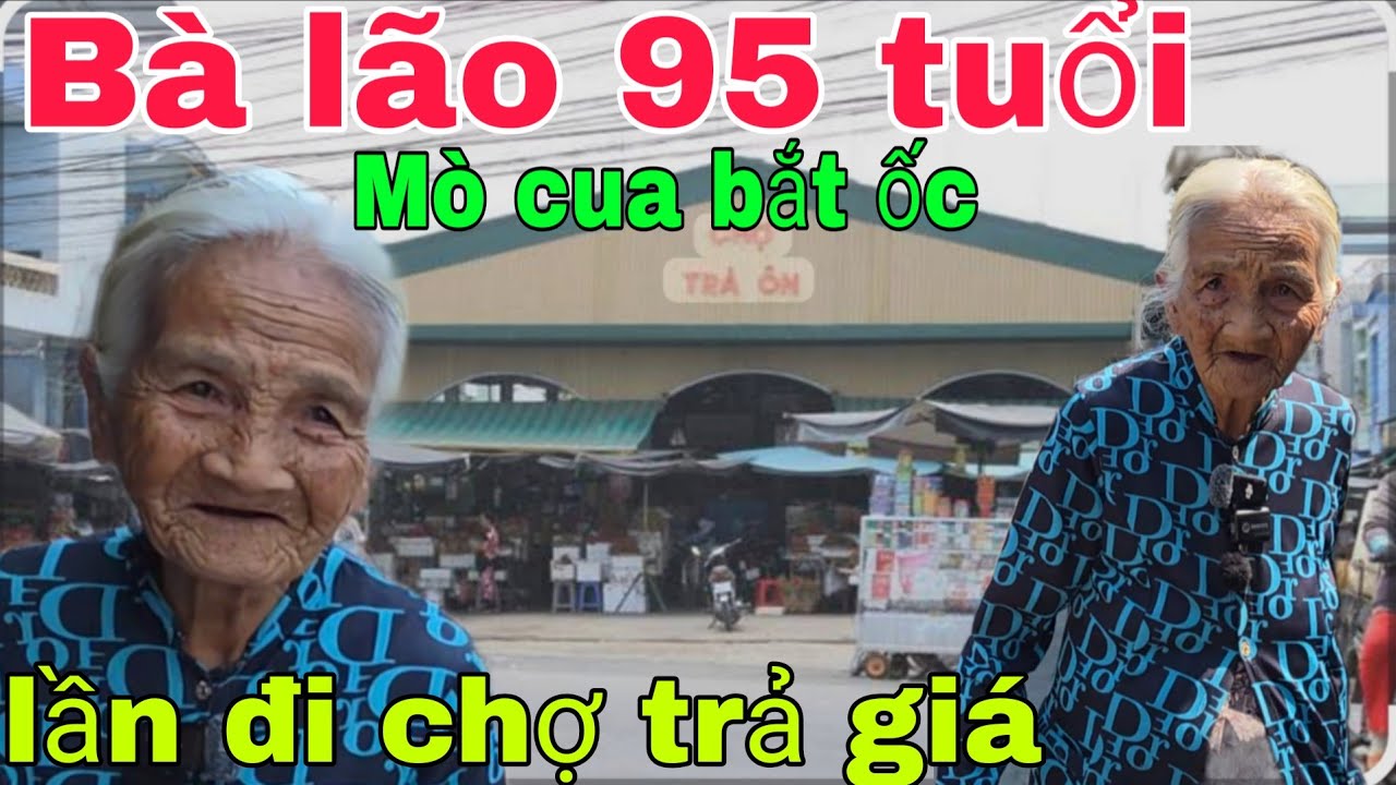 Bà lão 95 tuổi cắt lục bình  lần đầu ra chợ 