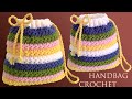 Bolso Morralito fácil de tejer a Crochet Punto de estrellas tejido a ganchillo para principiantes