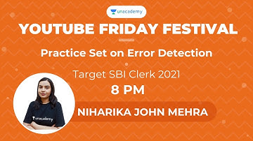 Practice Set on Error Detection- 2 for SBI Clerk 2021|Niharika John Mehra