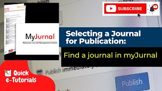 #usm #usmlibrarytv Selecting a Journal for Publication: Find a journal in myJurnal