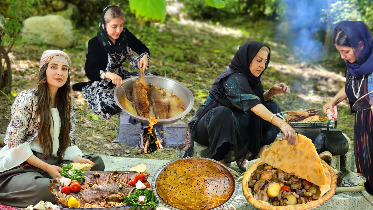 Mix of Traditional Dishes in the Village