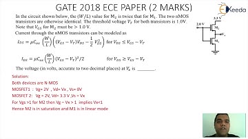 MOSFET Numerical Problems 2 Explained | GATE Analog Circuits Concepts