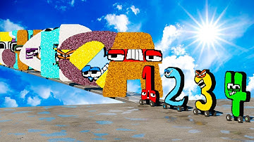 Armored Alphabet Lore A-Z Walls vs Number Lore 1-26 in Teardown