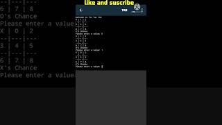 TIC TAC TOE GAME IN PYTHON - [CODE WITH INTEREST] #short #pydroid #tictacktoegame