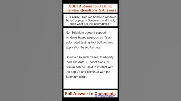 Can we handle a Windows-based pop-up in Selenium, and if not, then what are the alternatives?