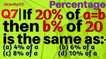 Q7 | If 20% of a = b, then b% of 20 is the same as