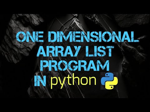 One Dimensional Array List Program In python