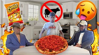 HOW TO MAKE FLAMIN' HOT CHEETO VEGAN PIZZA | COOKING WITH MOE