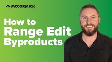How to Range Edit Byproducts | McCormick Estimating Software
