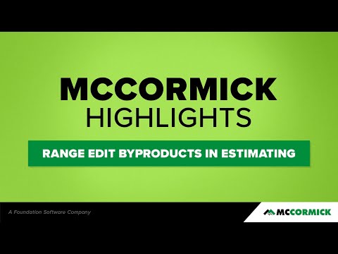How to Range Edit Byproducts in McCormick
