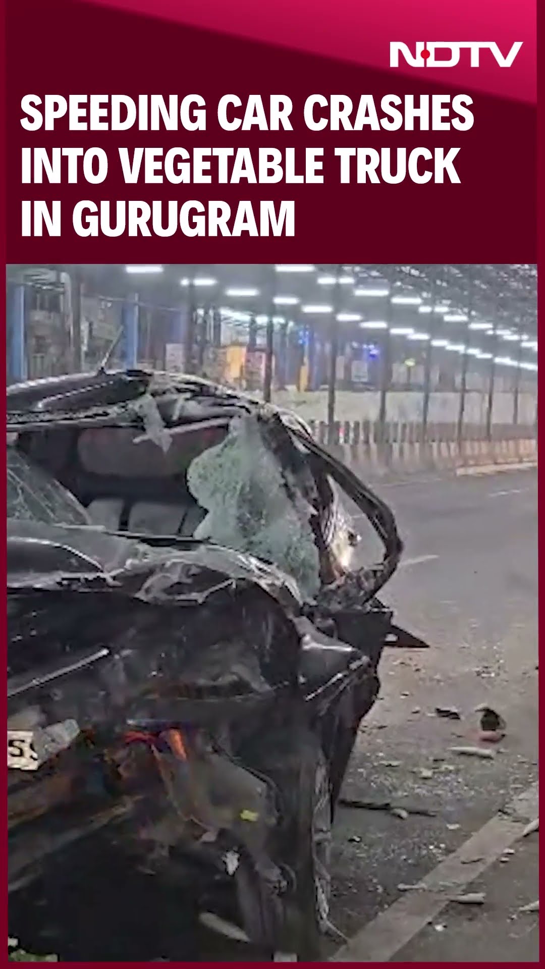 Gurugram Accident | Speeding Car Crashes Into Vegetable Truck In Gurugram, One Trapped Underneath