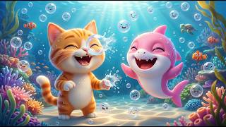 Kitty & Baby Shark Bubble Pop Fun 🫧 Oh No! Pop the Bubbles Song Nursery Rhymes & Toddler Videos