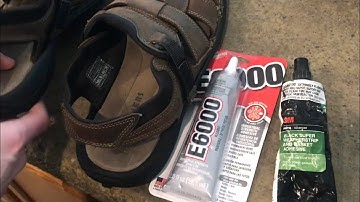 GLUING the soul of the shoe back on with E6000