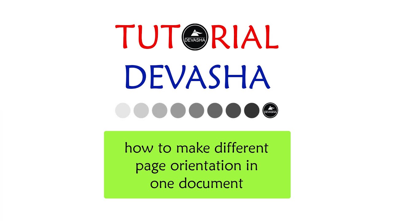 How To Make Different Page Orientation In One Document Word YouTube
