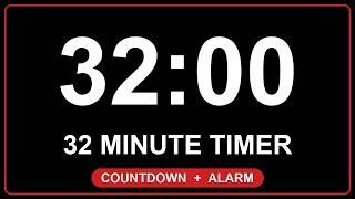 32 Minute Timer ⏱️ 4K Countdown Timer with Alarm (32:00)