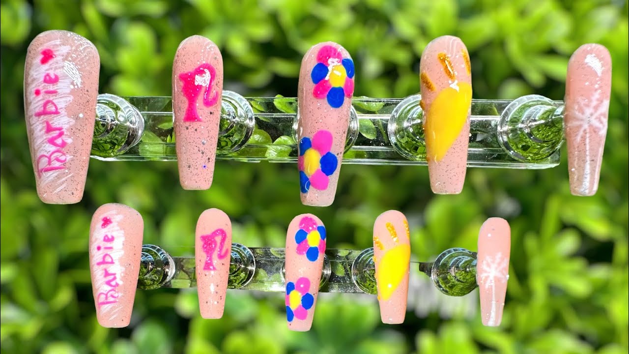DIY BARBIE PRESS ON NAILS Press On Nails Barbie Nails DIY Nails
