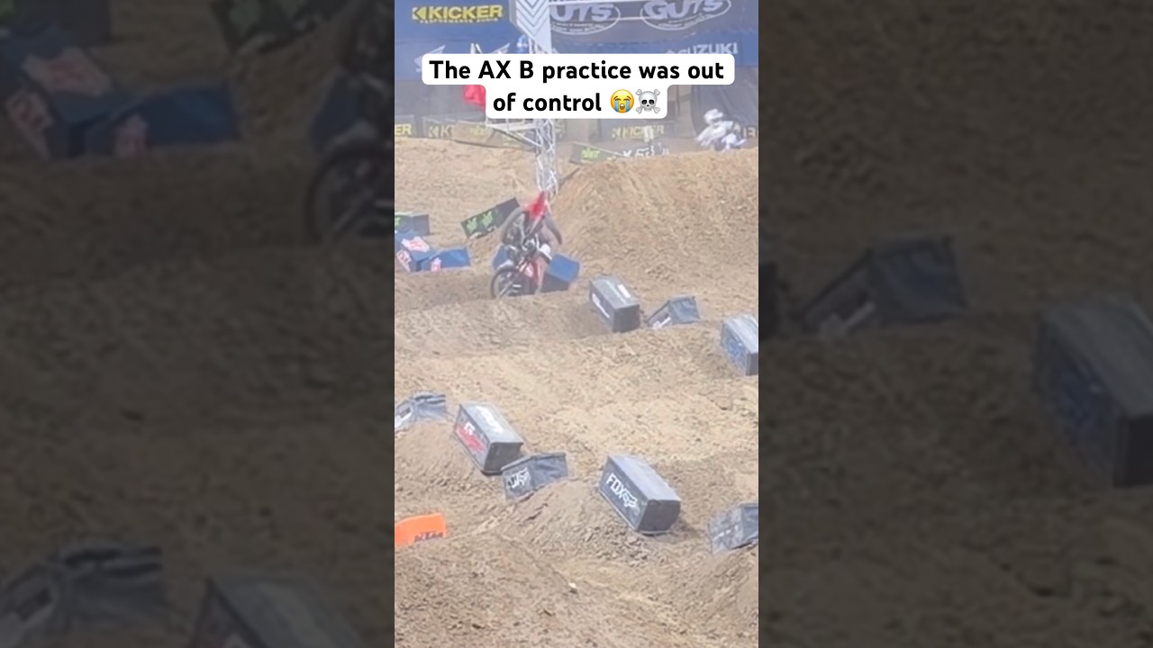 B Practice in AX is a CRASHFEST! #crash#dirtbike#motocross#racing#fyp#iphone#viral#bike#rider#race