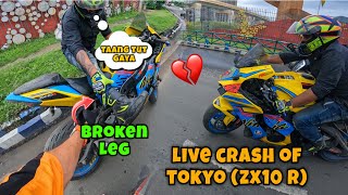Zx10R Crash Hogaya @BeerBikerSamy Ka😰| Taang Tut gaya 💔| Live Crash