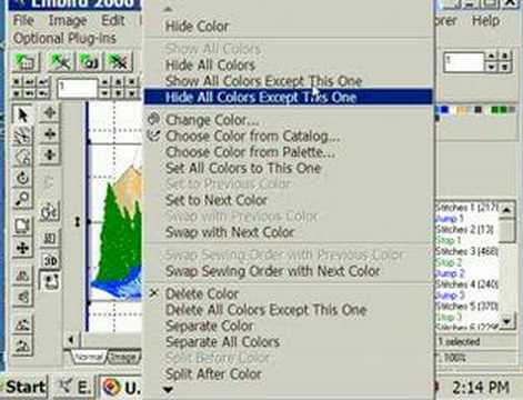 Embird Spliting One Color
